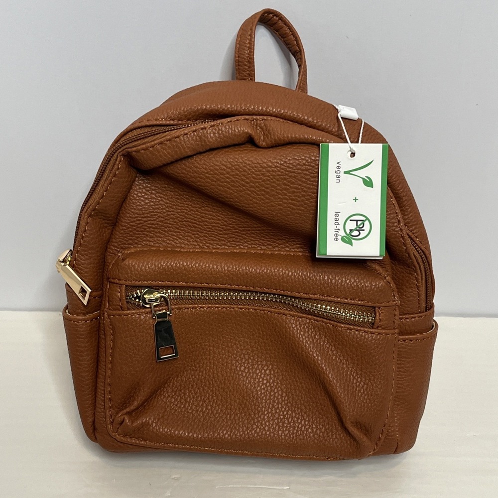 AR New York Brown Mini Backpack Purse 8 X 8" NWT